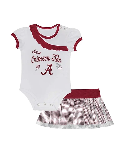 Outerstuff Baby Boys and Girls 2-Piece Alabama Crimson Tide Love My Team Bodysuit Skirt Set