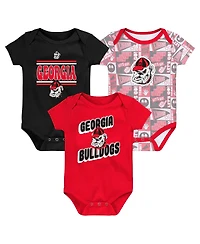Outerstuff Baby Boys and Girls 3-Pack Georgia Bulldogs Sunday Comics Bodysuit Set