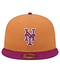 New Era Men's Brown/Purple New York Mets Color Pack Two-Tone 9FIFTY Snapback Hat