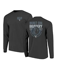 Image One Men's Graphite West Virginia Mountaineers Built On Bravery Comfort Colors Long Sleeve T-Shirt