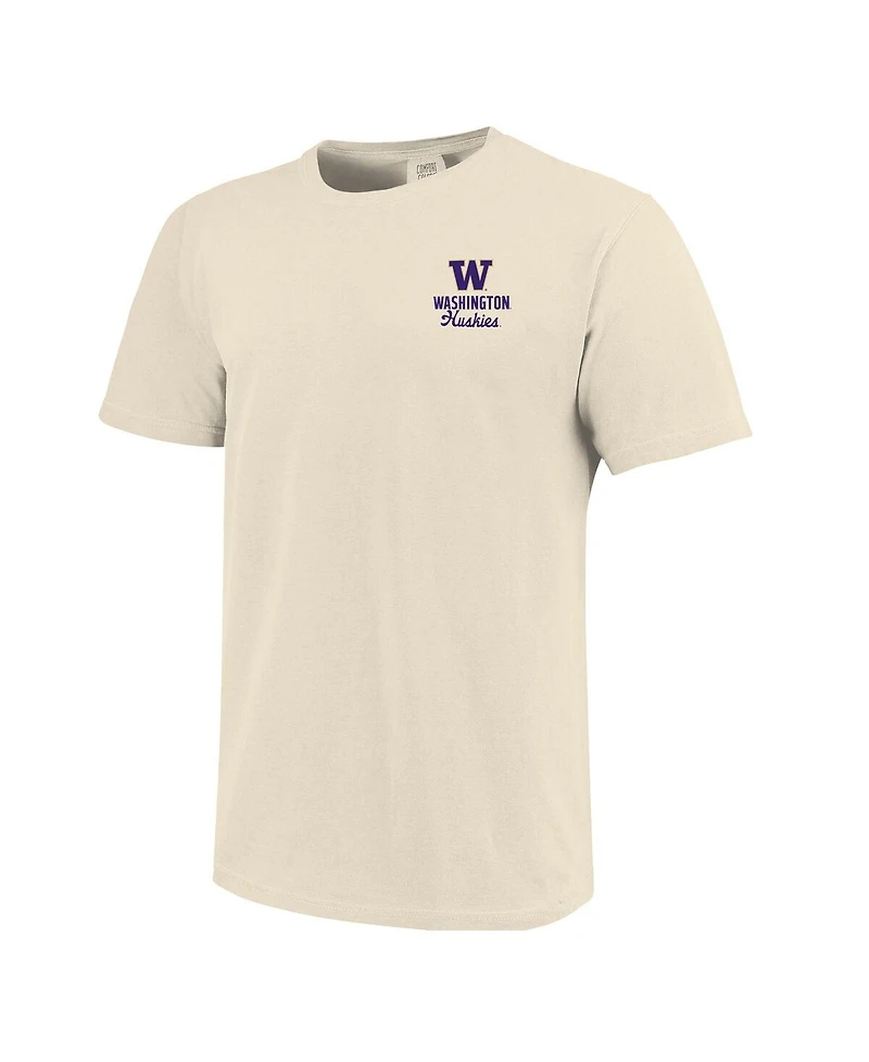 Image One Men's Cream Washington Huskies Comfort Colors Mascot Overlay T-Shirt