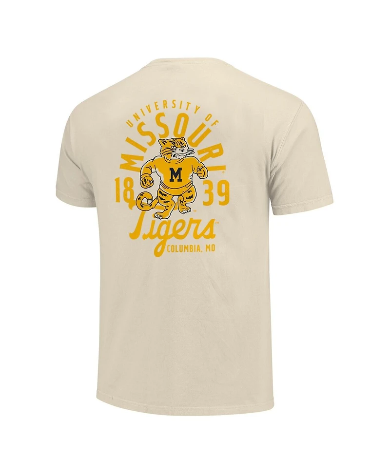 Image One Men's Cream Missouri Tigers Comfort Colors Mascot Overlay T-Shirt