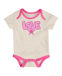 Outerstuff Girls Baby Boys and 2 Piece White Dallas Cowboys All The Love Bodysuit Pants Set