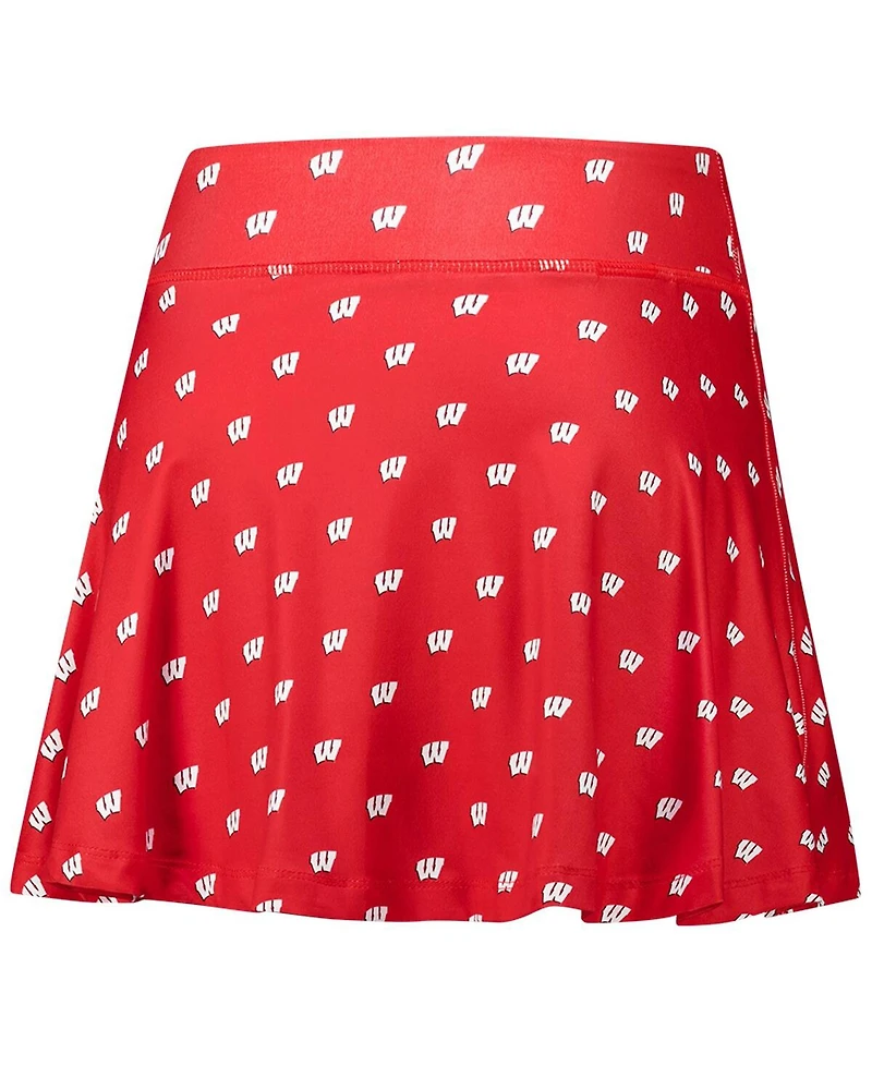 ZooZatz Women's Red Wisconsin Badgers Allover Print Flowy Skirt