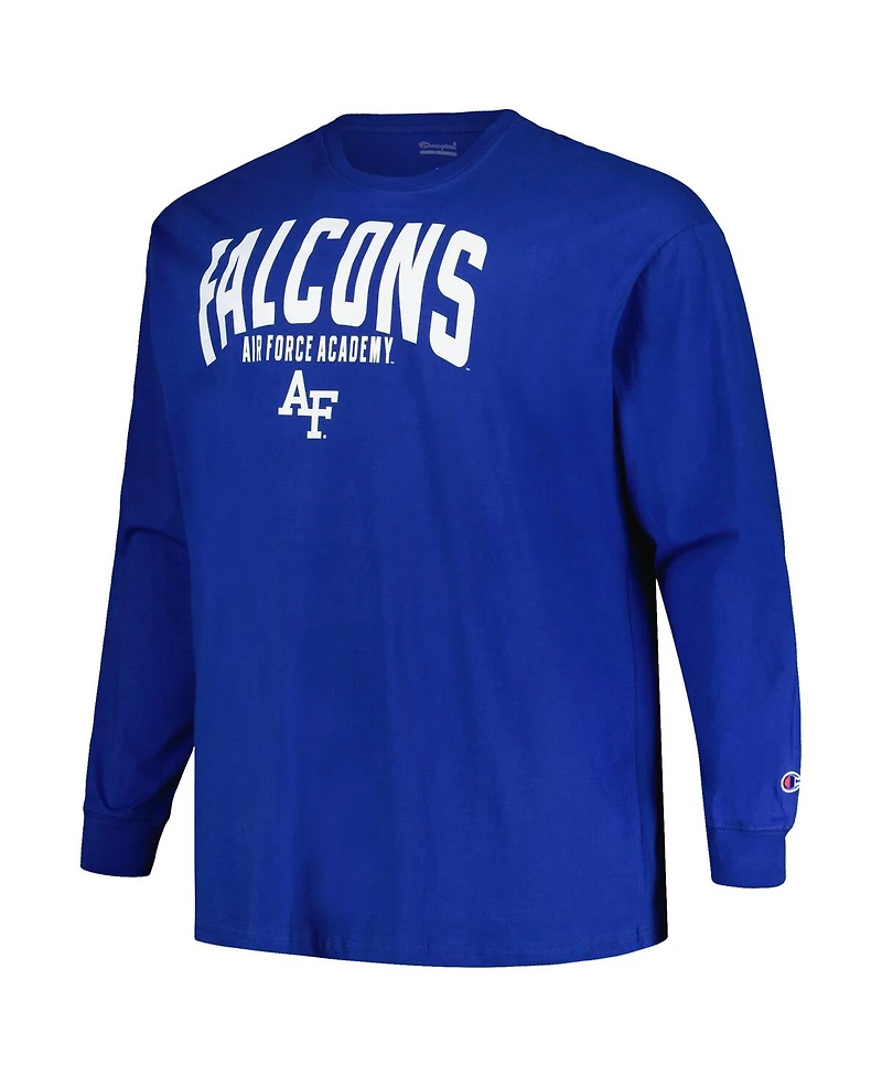 Profile Men's Royal Air Force Falcons Big Tall Color Arch Long Sleeve T-Shirt