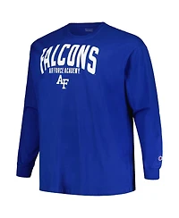 Profile Men's Royal Air Force Falcons Big Tall Color Arch Long Sleeve T-Shirt