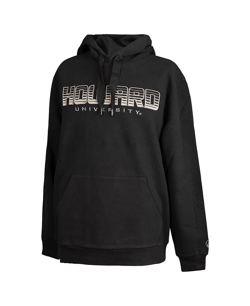Fisll Men's Black Howard Bison Puff Print Sliced Pullover Hoodie