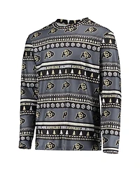 Concepts Sport Men's Black Colorado Buffaloes Ugly Sweater Long Sleeve T-Shirt and Pants Sleep Set