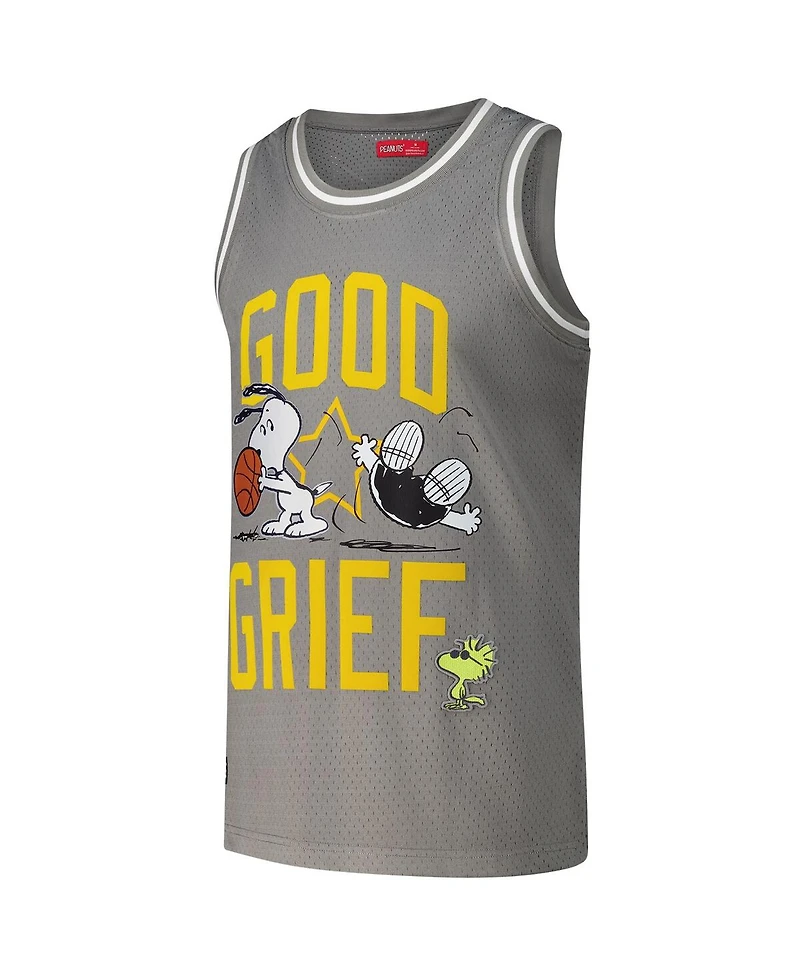 Freeze Max Men's Gray Peanuts Good Grief Basketball Jersey