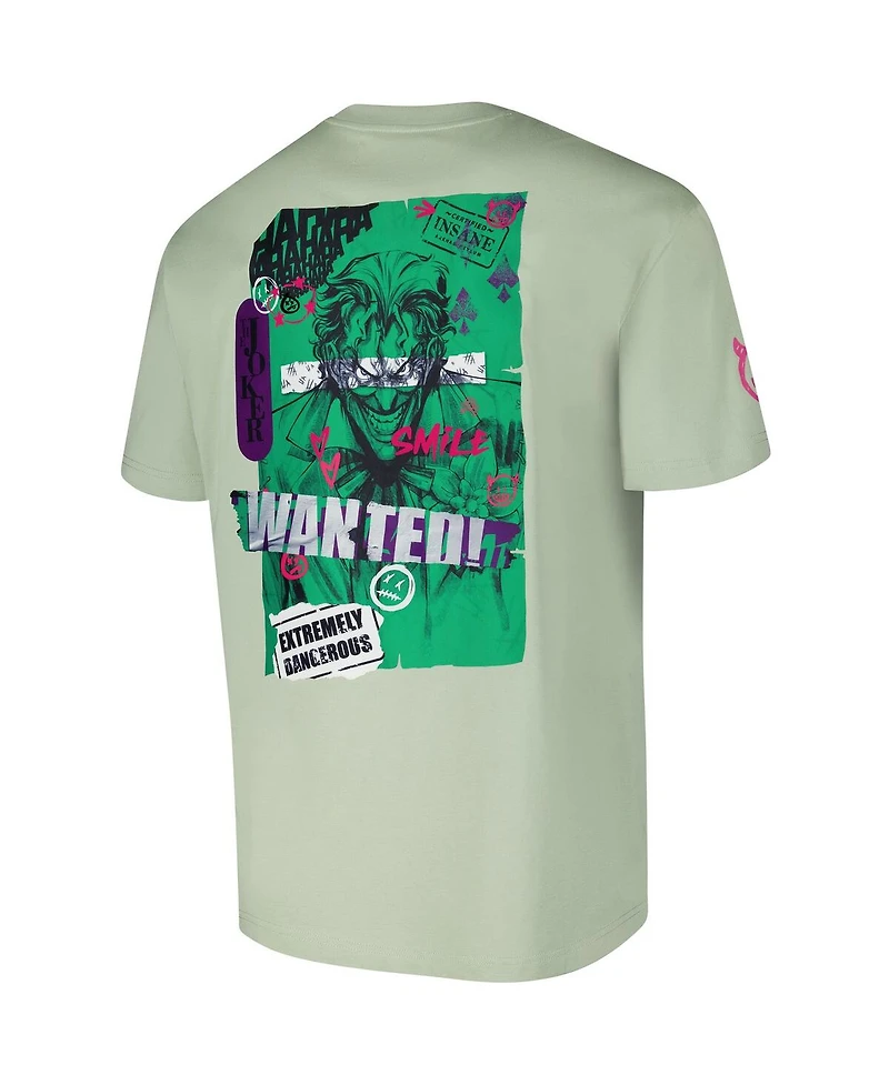 Freeze Max Men's Green Batman Comics Wanted Loose Fit T-Shirt