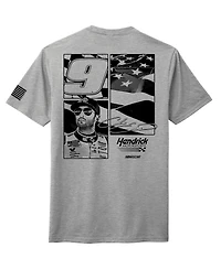 Hendrick Motorsports Team Collection Men's Heather Gray Chase Elliott Napa Flag T-Shirt