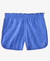 Champion Big Girls Solid-Color Ruched Terry Pull-On Shorts