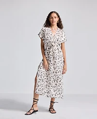 Reistor Women's Gathered Maxi Dress with Side Slits Mosaic