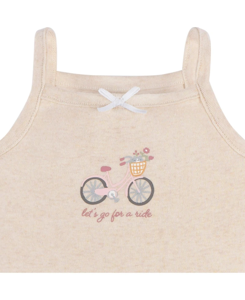 Gerber Baby Girls 4-Pack Sleeveless Onesies Bodysuits