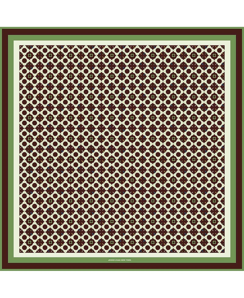 Jessie Zhao New York Double Sided Wool Silk Scarf Of Polka Dot Bloom