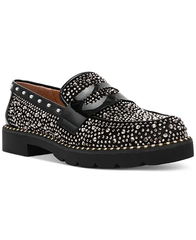 Betsey Johnson Lydiaa Rhinestone Tailored Loafer Flats