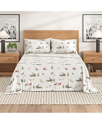 Linery & Co. Ultra-Soft Turkish Cotton Flannel Holiday Print Sheet Set