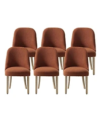 Mid-Century Modern Upholstered Boucle Dining Chair (Set of 6)