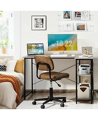 48 Inch Reversible L Shaped Computer Desk with Adjustable Shelf