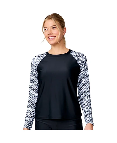 Free Country Women's Long Sleeve Swim Shirt