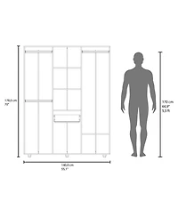 Alamo Lake Armoire Multi-storage with one Drawer, Natural Oak