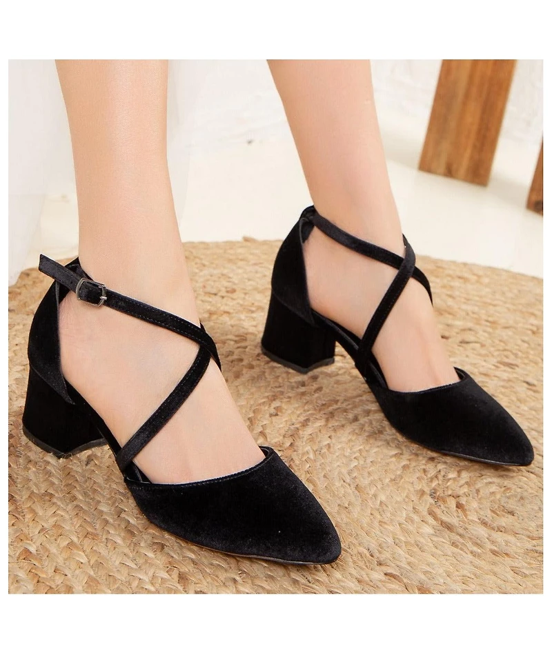 Dolly Low Block Heel Pumps