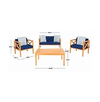 Nunzio 4 Pc Outdoor Set With Accent Pillows