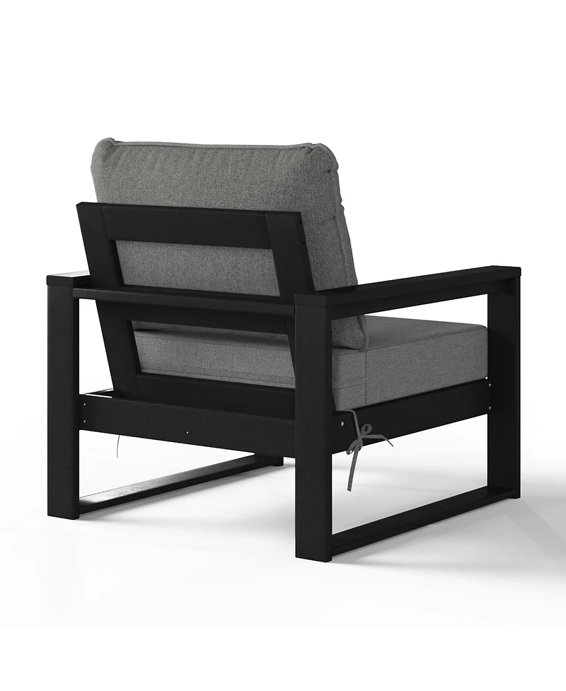 Outdoor Modern 3-Piece Hdpe Patio Sofa Set with Side Table