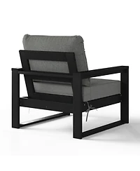 Outdoor Modern 3-Piece Hdpe Patio Sofa Set with Side Table
