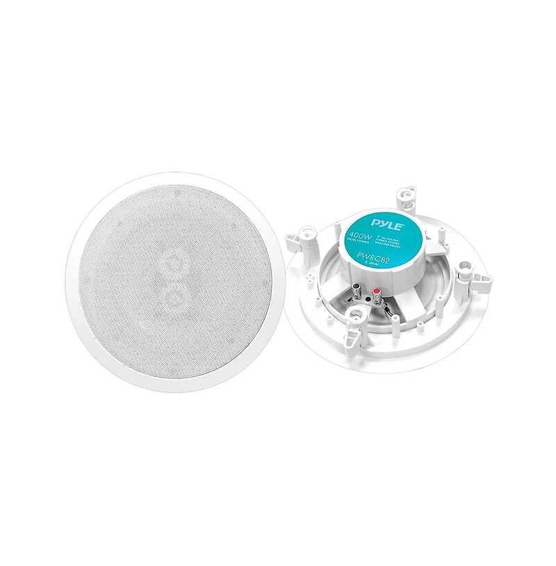 Pyle PWRC82 8" Waterproof 2-Way In-Ceiling/In-Wall Stereo Speaker, 200W Rms, Single Speaker