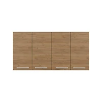 Oceana 120 Wall Cabinet, Four Doors, Two Cabinets, Two Shelves, Natural Oak