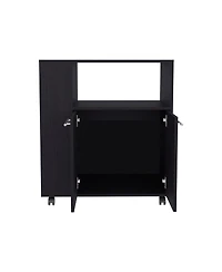 Bremerton Kitchen Cart, 2 Doors, 3 Shelves, 4 Wheels, White