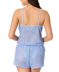 Salt + Cove Juniors' Medallion Crochet Romper Cover-Up, Exclusively at Macy's