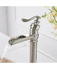 Waterfall Single Hole Single-Handle Vessel Bathroom Faucet