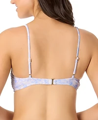 Salt + Cove Juniors' Smocked Tie-Front Bikini Top, Exclusively at Macy's