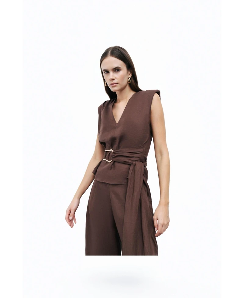 Nocturne Women's Waist Accessory Detailed Blouse