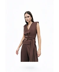 Nocturne Women's Waist Accessory Detailed Blouse