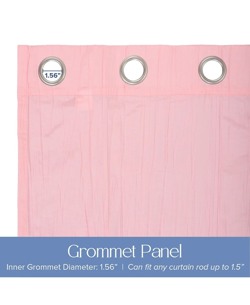 Grommet Broomstick Crush Curtains Pair, 38"X63"