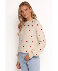 Petal and Pup Women's Xadie All Over Mini Heart Sweater