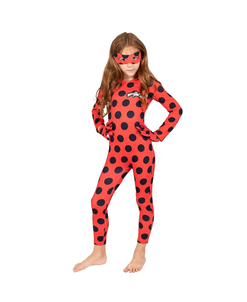 Miraculous Ladybug Cosplay Jumpsuit Gloves and Mask 3 Piece Costume Set