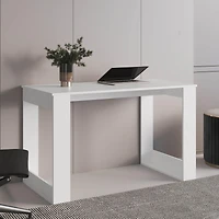 Melb Writing Desk with Ample Workstation and Sturdy Legs, White