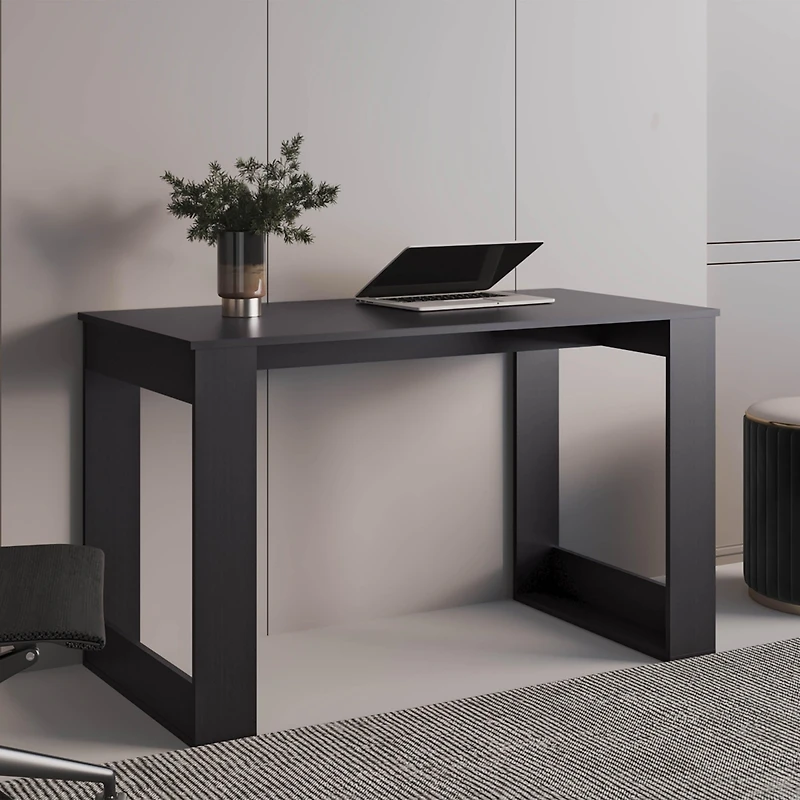 Melb Writing Desk with Ample Workstation and Sturdy Legs, White