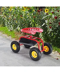 Garden Cart with Heavy Duty Tool Tray