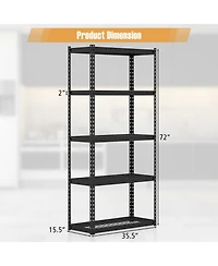 5-Tier Metal Shelving Unit with Anti-slip Foot Pad Height Adjustable Shelves for Garage
