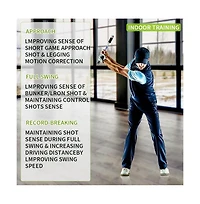 Wosofe Golf Swing Trainer Automatic Spring Retraction Anti-Slip Grip Speed Weight Configuration Accessories Aid Correction Strength Grip Sound Rhythm