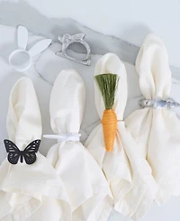 Design Imports Silver Rabbit Napkin Ring, Set of 4
