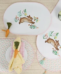 Design Imports Spring Bunny Printed Cotton Placemats, Set of 4