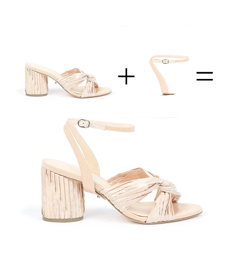 Alterre Women's Nude Satin Customizable Twist Sandals