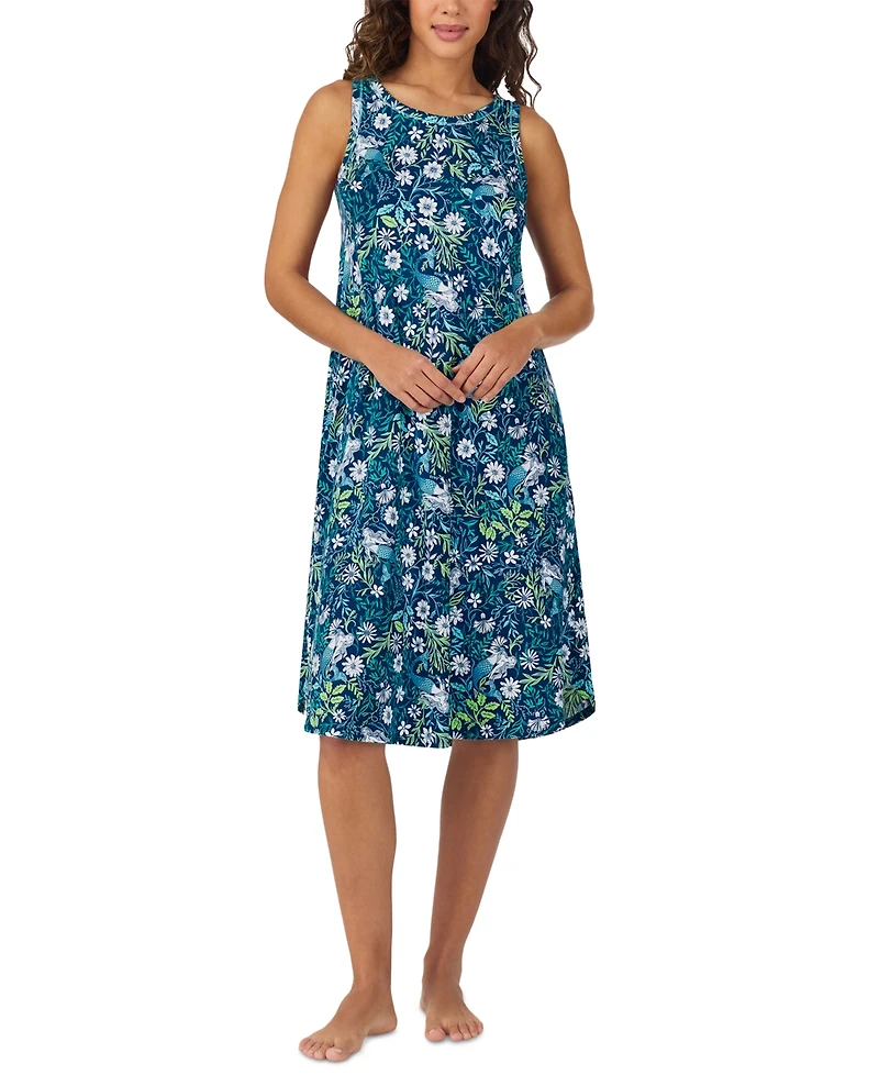 Cuddl Duds Women's Printed Sleeveless Midi Nightgown