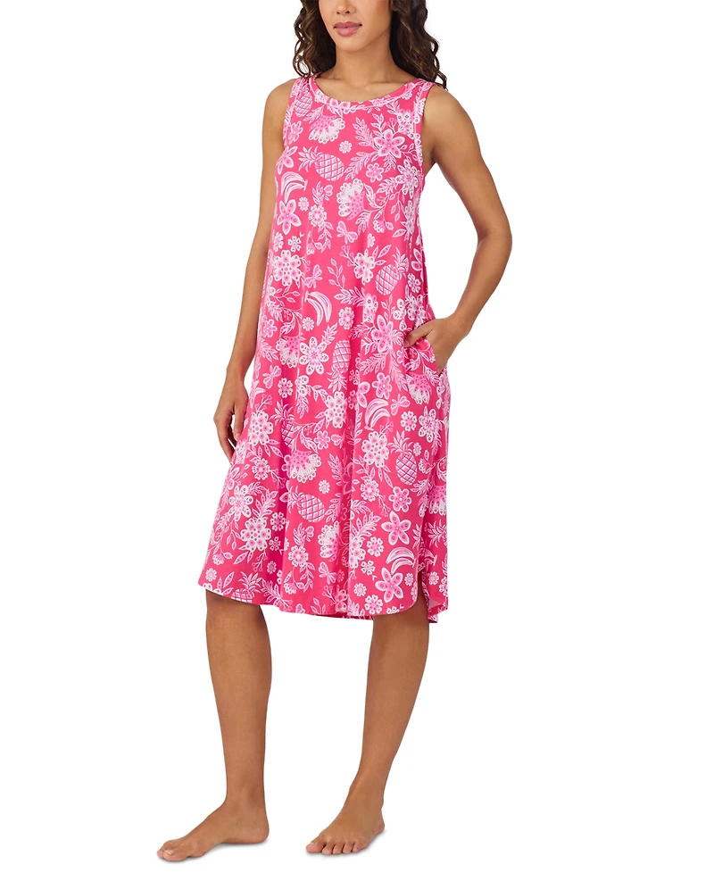Cuddl Duds Women's Printed Sleeveless Midi Nightgown